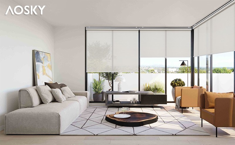 Cordless Roller Shades for Windows Light Filtering Shades with 5% Openness Solar gallery