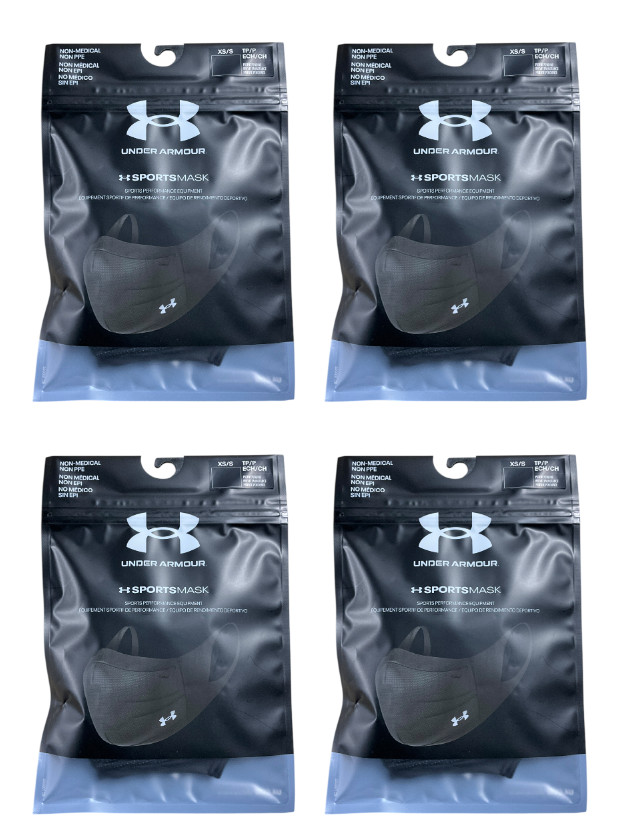 Under Armour 4 Pack Sports Performance Face Mask Black Iso-Chill Breathable gallery