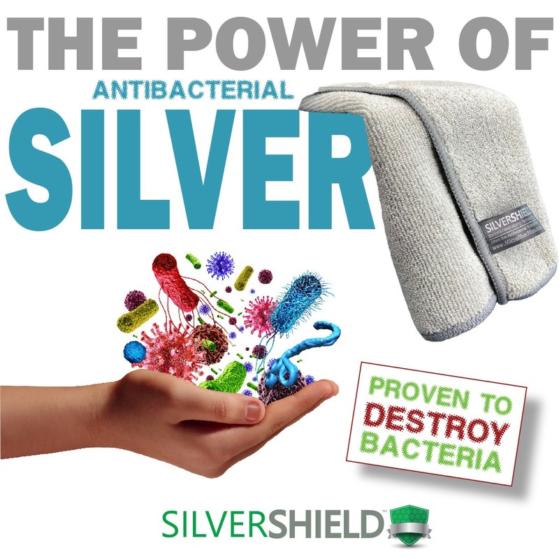 12 pack Antibacterial Silver Shield Microfiber Cloth 12"x12" 300 GSM Odor Free! gallery
