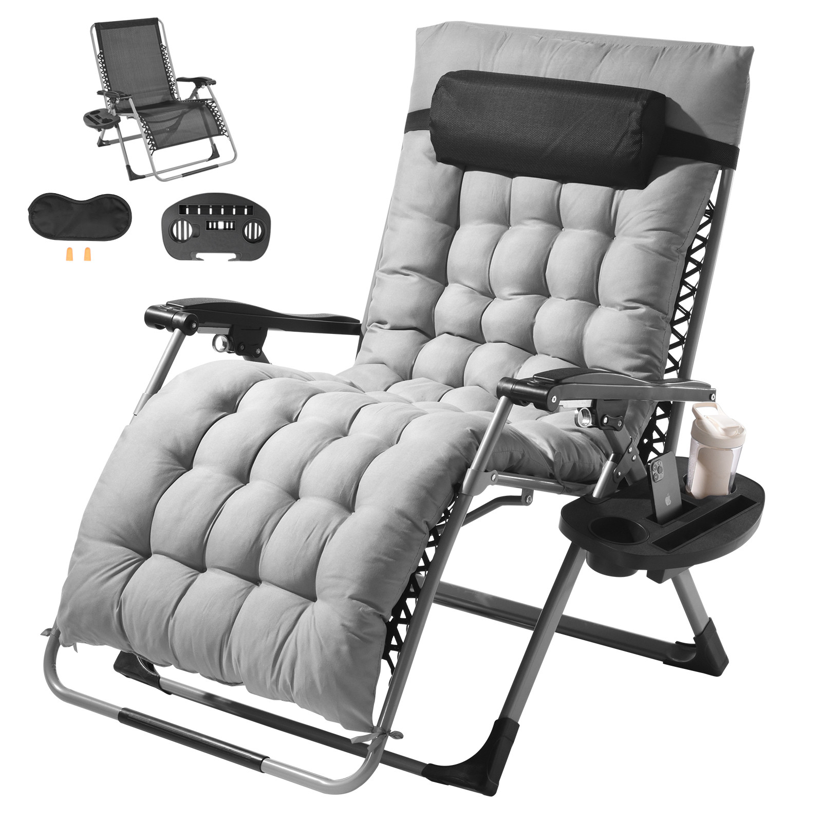VEVOR Zero Gravity Chair 33" Zero Gravity Recliner Lounge Chair Indoor & Outdoor gallery