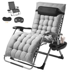 VEVOR Zero Gravity Chair 33″ Zero Gravity Recliner Lounge Chair Indoor & Outdoor