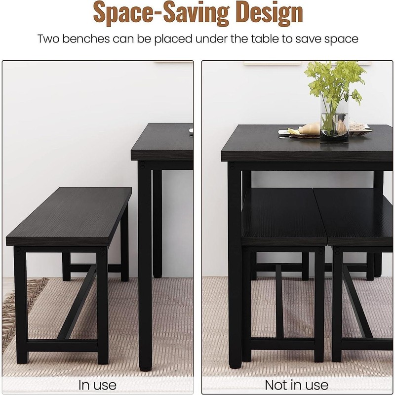 Rectangular Dining Table And Chairs Set Four Modern Wood gallery