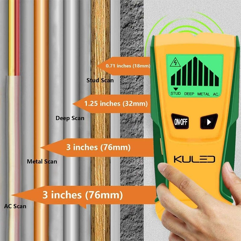 Stud Finder, 3 in 1 Multi-Function Wall Stud Sensor Detector with LCD Display gallery