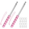 2-Pack Telescopic Handheld Flagpoles, 5.2ft/1.6m Stainless Steel Poles [Pink] gallery