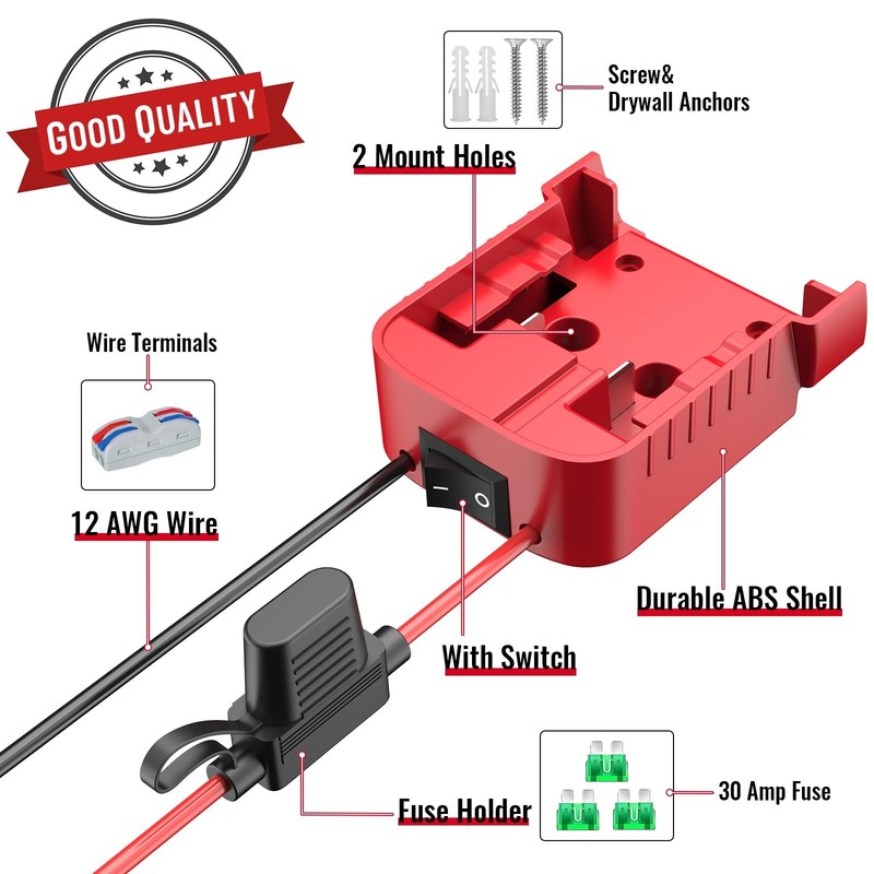 DIY Adapter Power Wheel Compatible With Milwaukee 18V Battery Connect Dock gallery