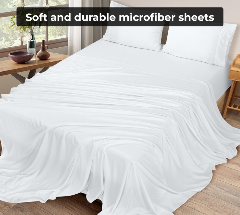 2 Pack Bulk Flat Set - Top Sheets - Soft 1800 Microfiber - & Stain Resistant ... gallery
