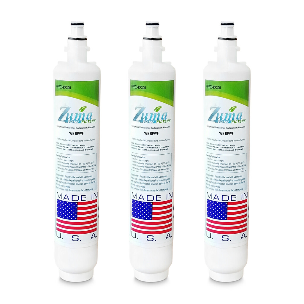 (3-pack) Zuma Refrigerator Water Filter to Replace GE RPWF Filter Made in the US gallery