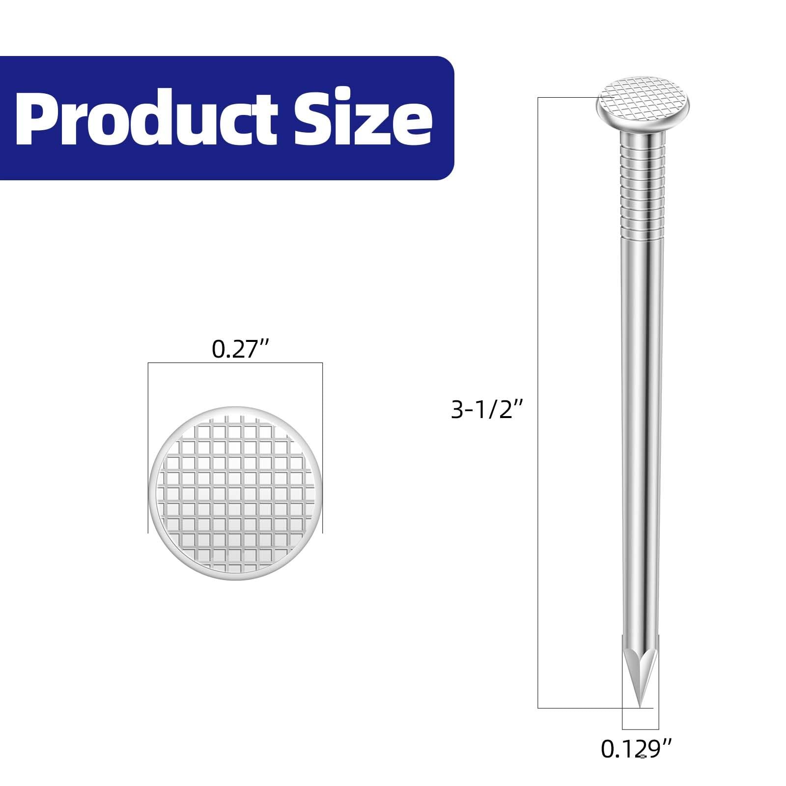 3-1/2 Inch Hardware Nails, Stainless Steel Flat Nails, Long Nails, Wood Nails... gallery