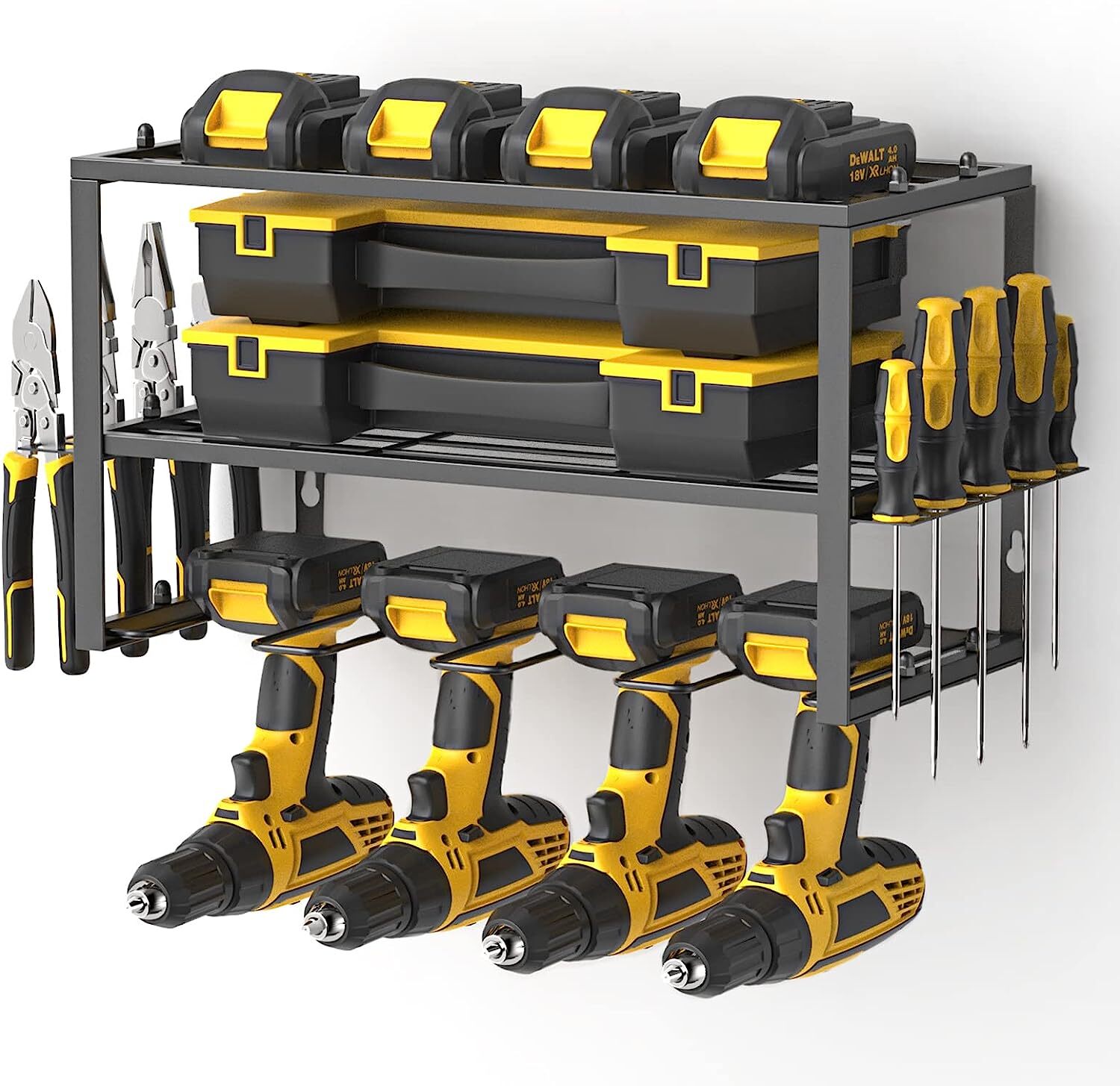 Power Tool Organizer Wall Mounted Power Tool Rack for Cordless Drill Storage gallery