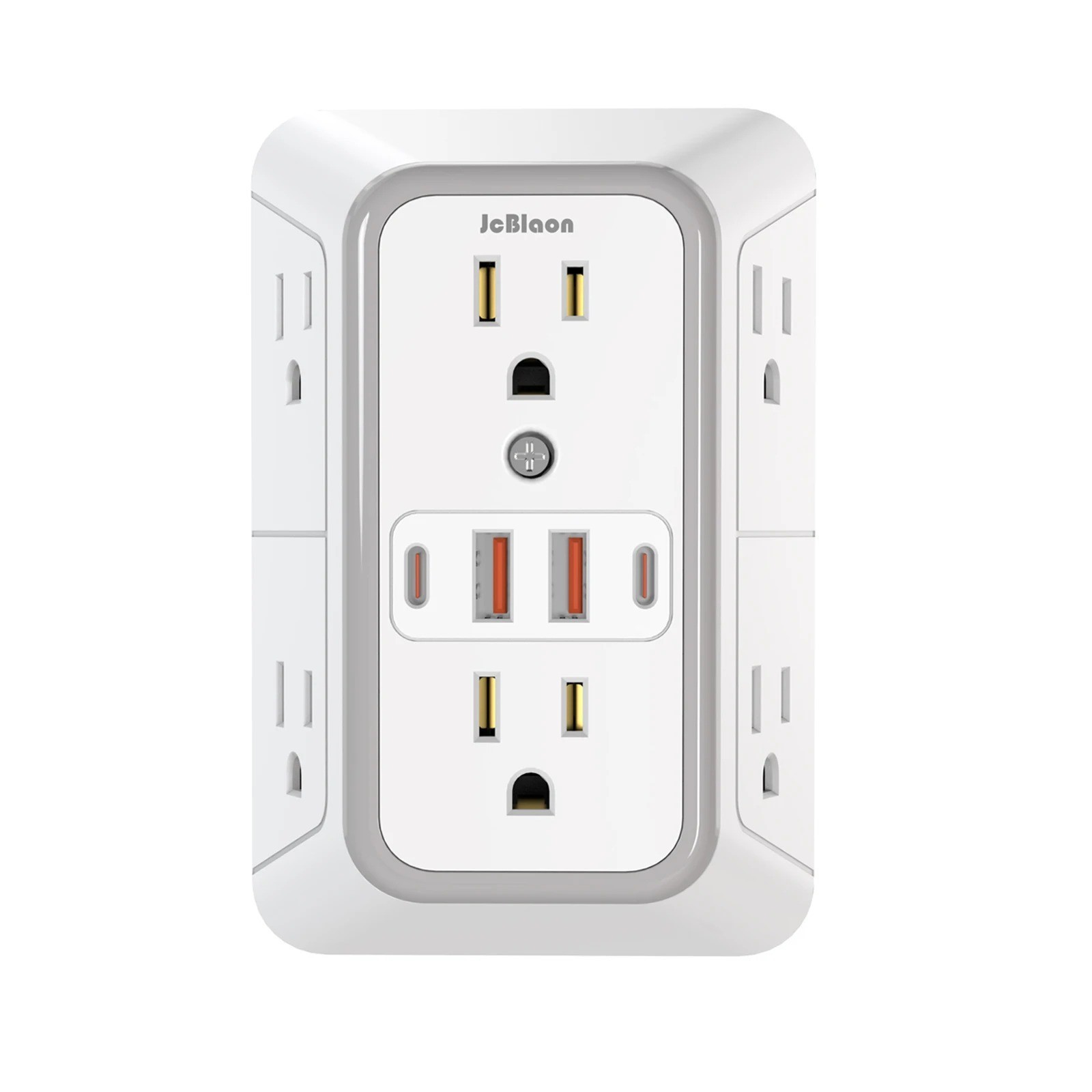 5 Outlet Extender Surge Protector Multi Plug Wall Adapter USB Charger Ports with gallery