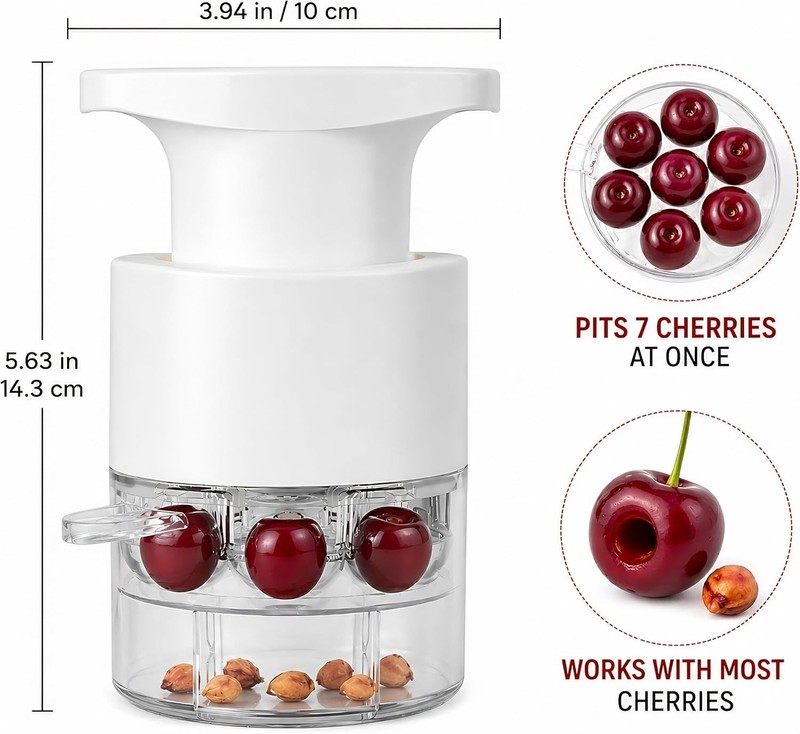 Cherry Pitter Tool for 7 Cherries at Once - Multiple Cherry Pitter Pit Remover gallery