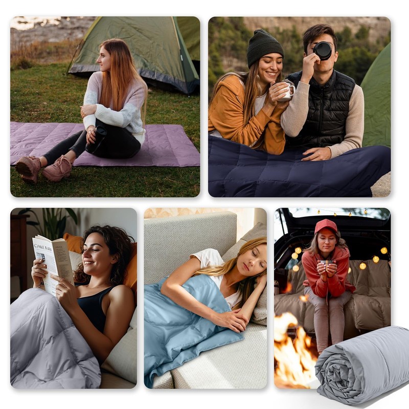 Lightweight Down Throw Blanket Feather Down Throw for Couch Sofa Soft Packabl... gallery