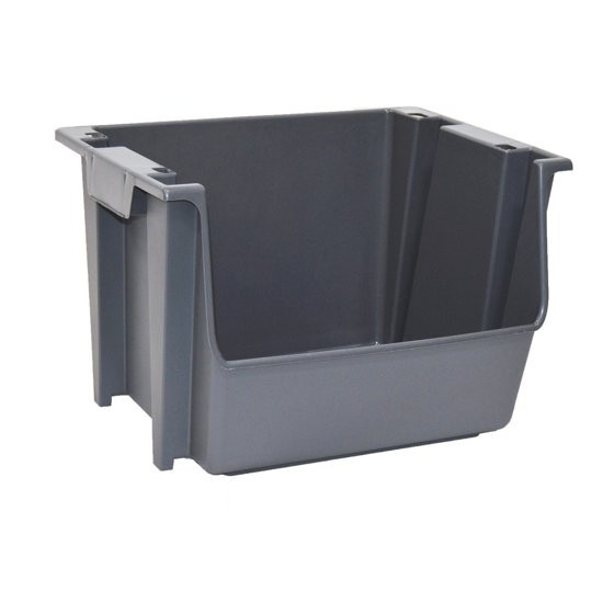 Mighty Tuff Large Nesting Stack Storage Bin, All, Plastic, Gray gallery