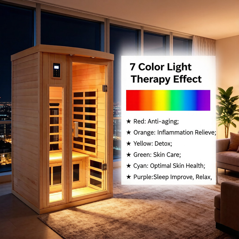 Far Infrared Sauna plus Ceramic Heating Tube Max 149F Hemlock for 2Person 1760W gallery