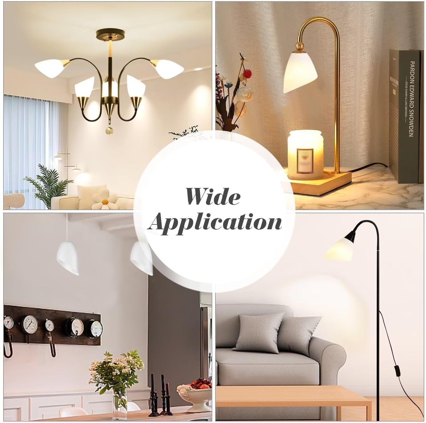 White Horseshoe Lamp Shade Replacement Covers 5 PCS for Floor Light Lamp New USA gallery