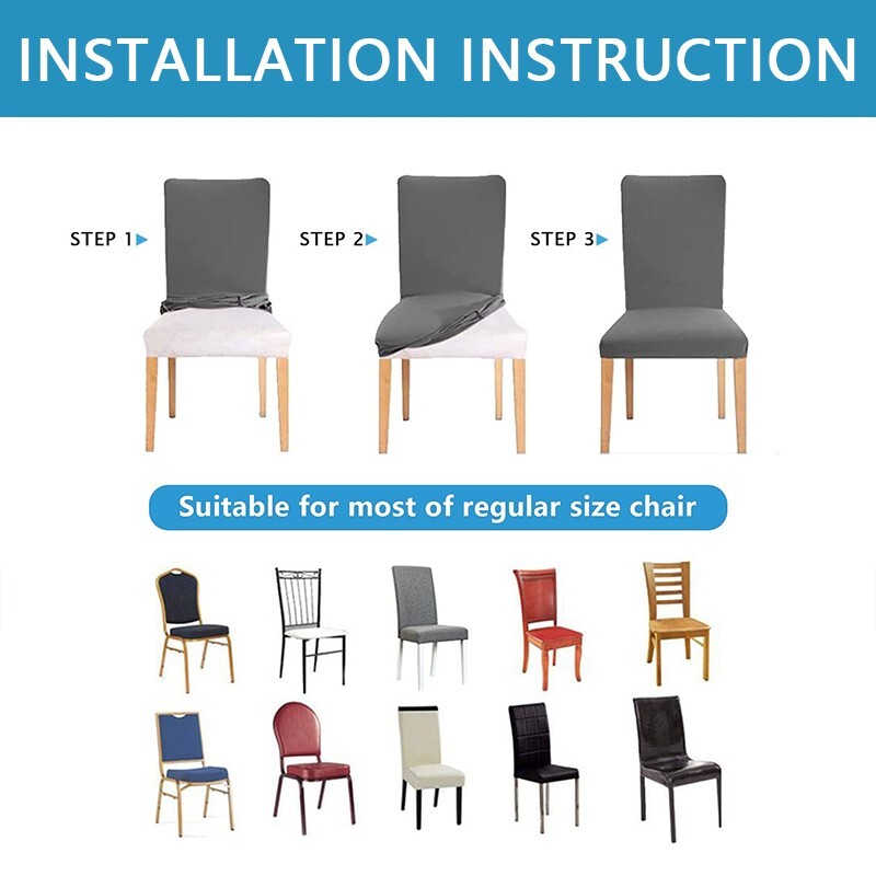 4/6 Pieces Restaurant Chair Covers Elastic Corn Kernel Decorative Protectors gallery