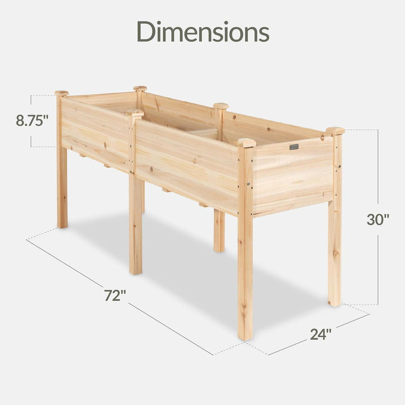 72X24X30In Raised Garden Bed, Elevated Wood Planter Box Stand for Backyard, Pati gallery