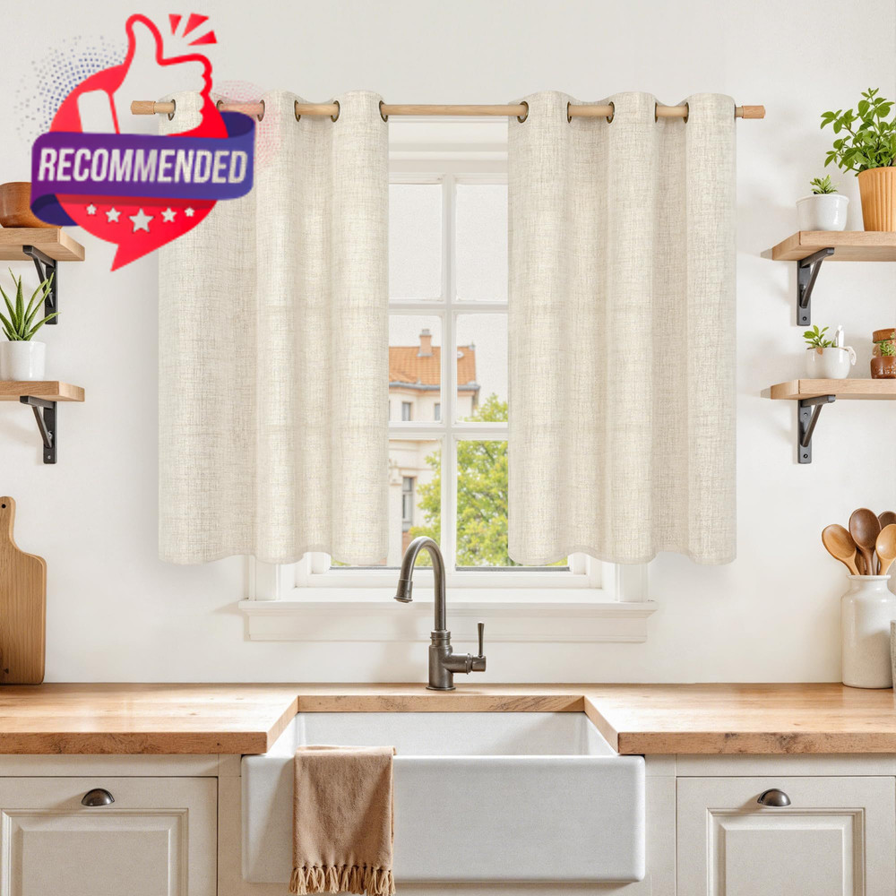 Ultimate Kitchen Window Curtains - 40x42" W x 40" Length, Pack of 2