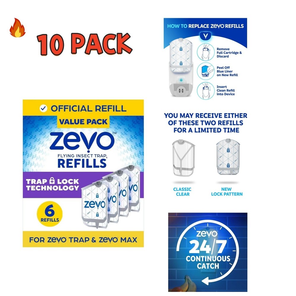 10 pack- Flying Insect Trap Refill 6pk ? Fits MAX & Standard