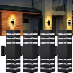 Modern LED Up Down Wall Light Sconce Dual Head Lamp Fixtures Outdoor Waterproof.