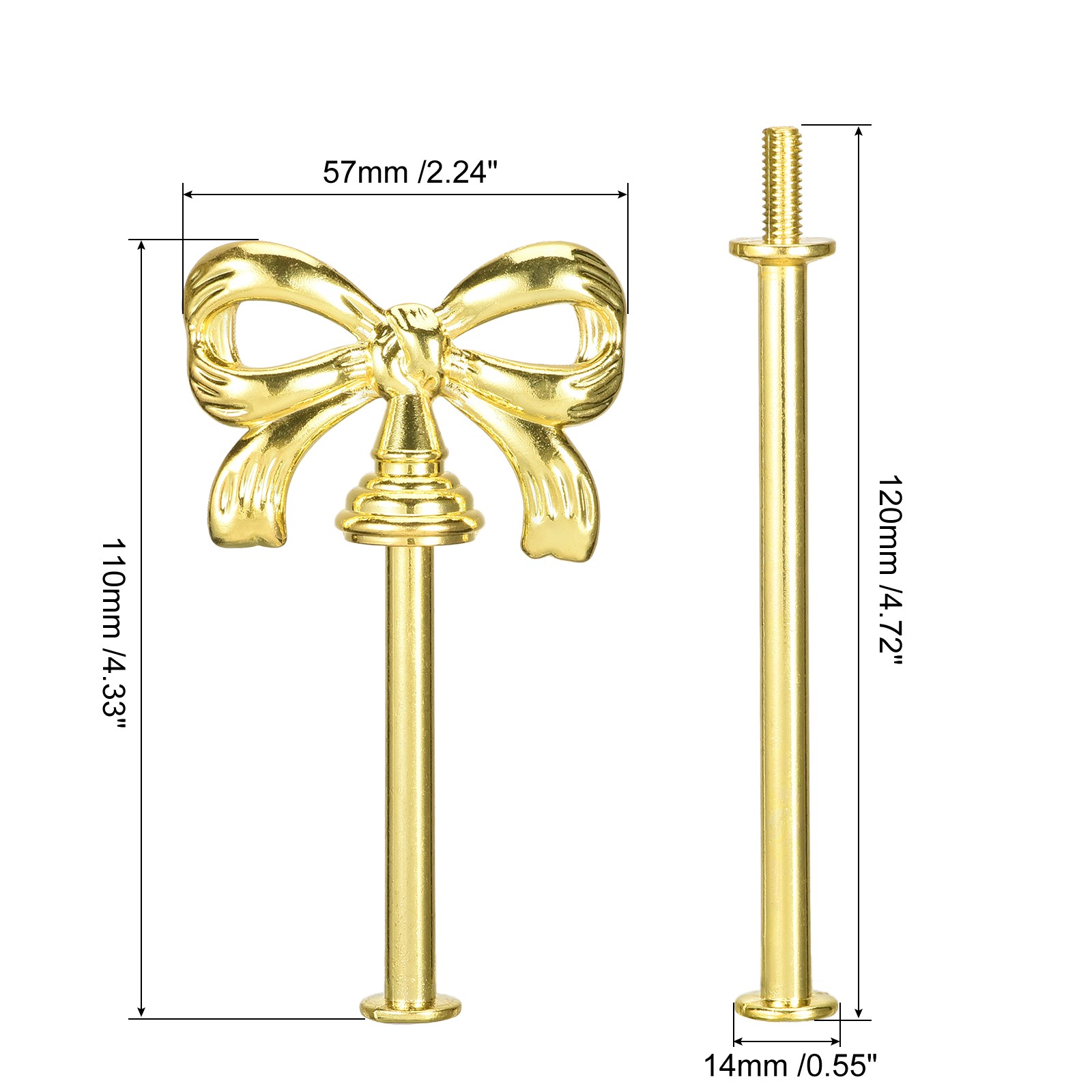 4 Set 3-Tier Cupcake Stand Hardware Fittings for Cake Stand Bow-Knot Gold gallery