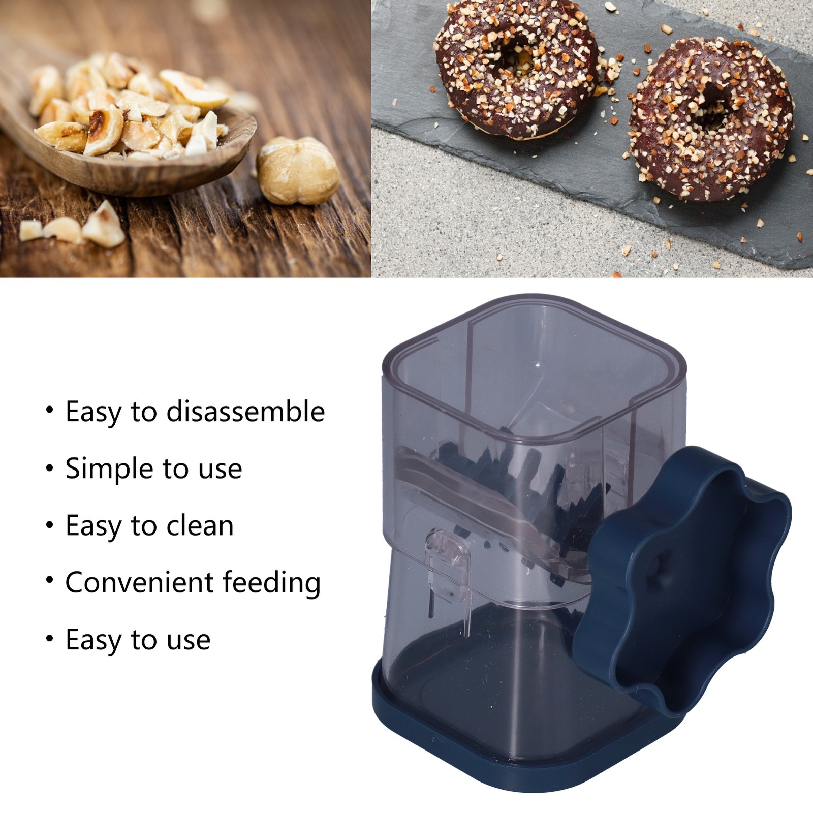 Manual Nut Chopper Effortless Easy To Clean Hand Crank Nut Grinder For Almonds❀ gallery