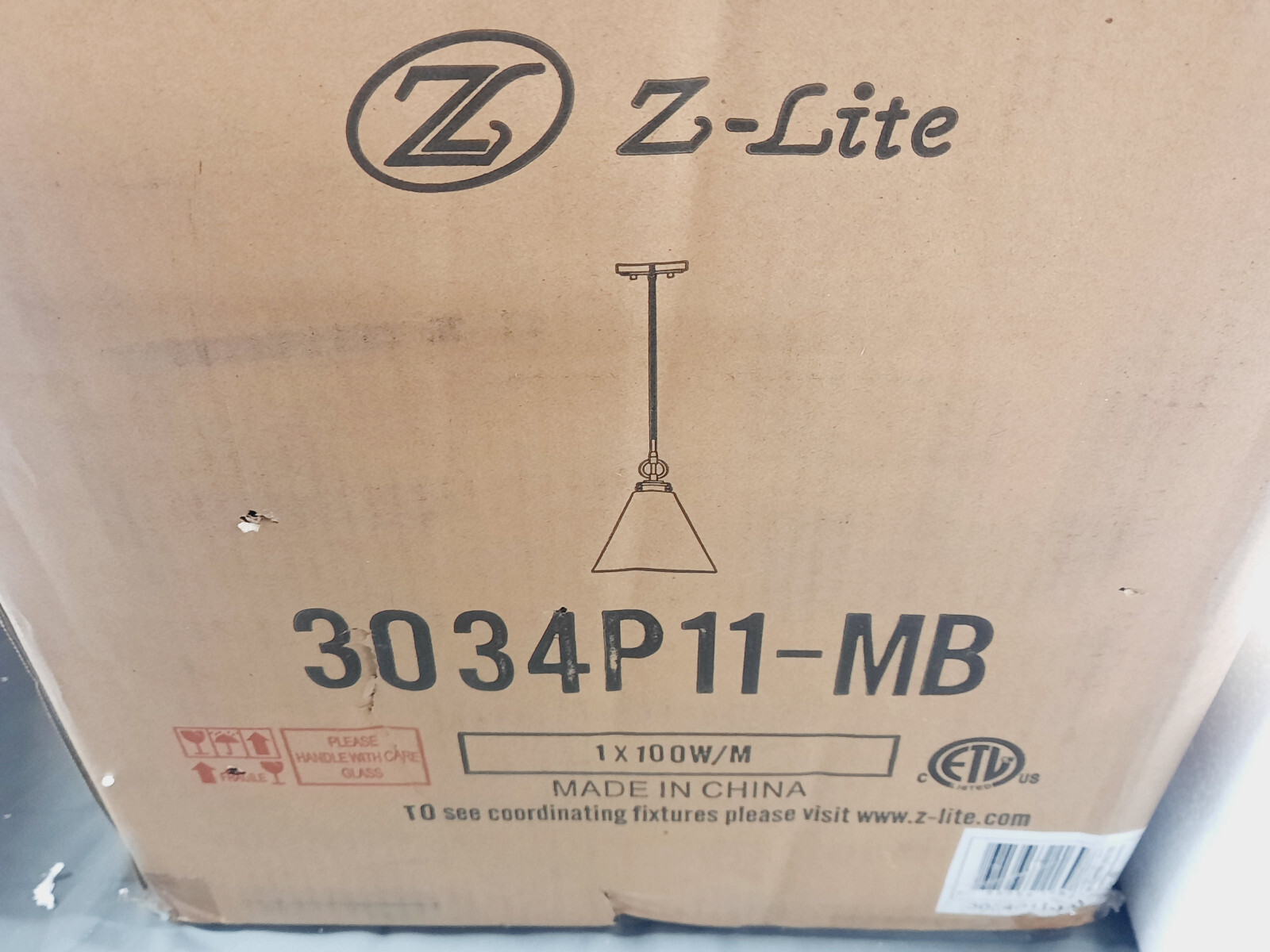Z-Lite Harper Single Light 12" Wide Pendant 3034P11-MB Matte Black *NEW* gallery