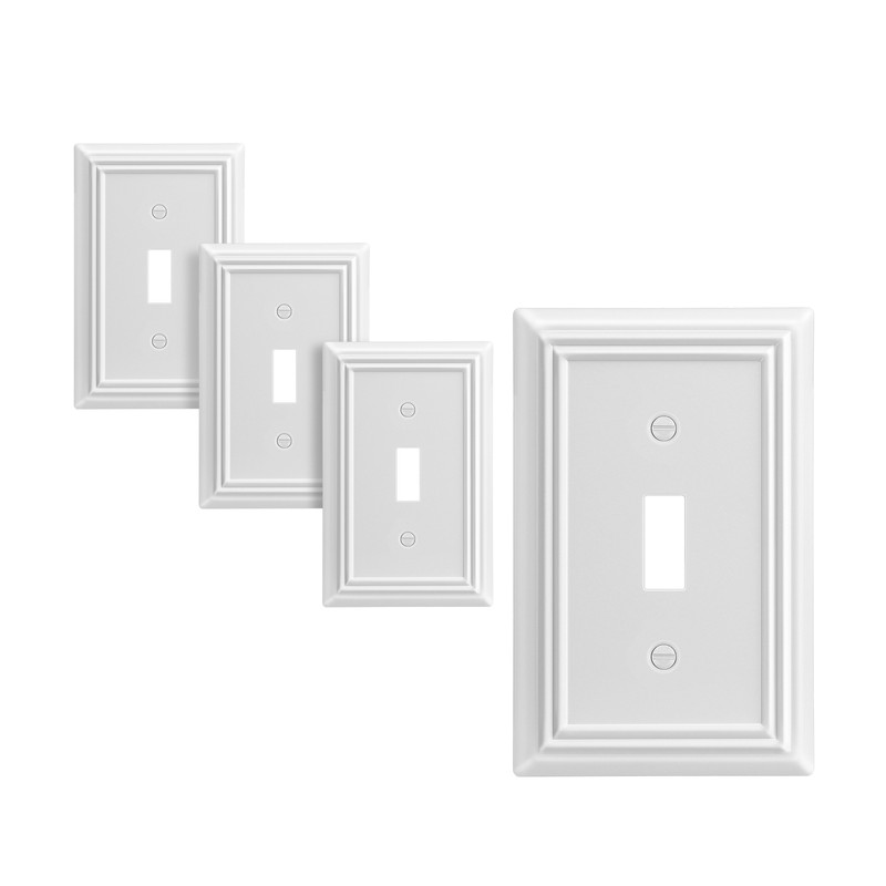 DEWENWILS White Light Switch Cover, Metal Toggle Light Switch Wall Plate,2-4Pack gallery