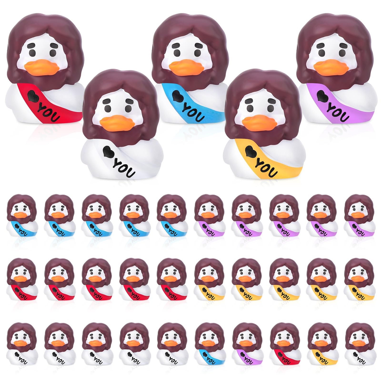 30 Pcs Mini Jesus Ducks Resin Figurines for Cake Decoration & Crafts gallery