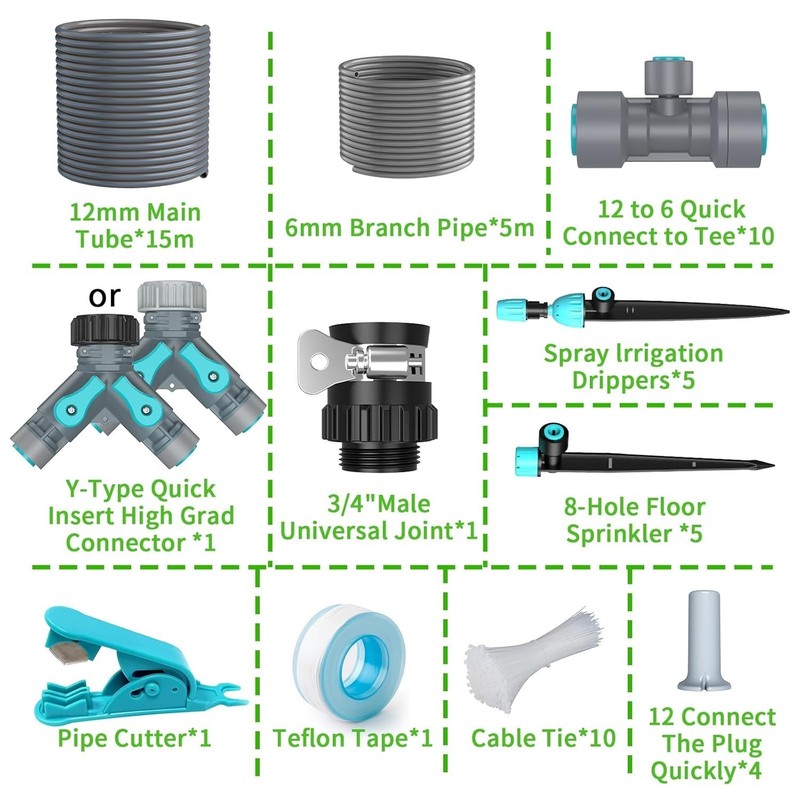 DIY Garden Irrigation System - Quick Connect Water Saving Kit for Balcony/Lawn gallery
