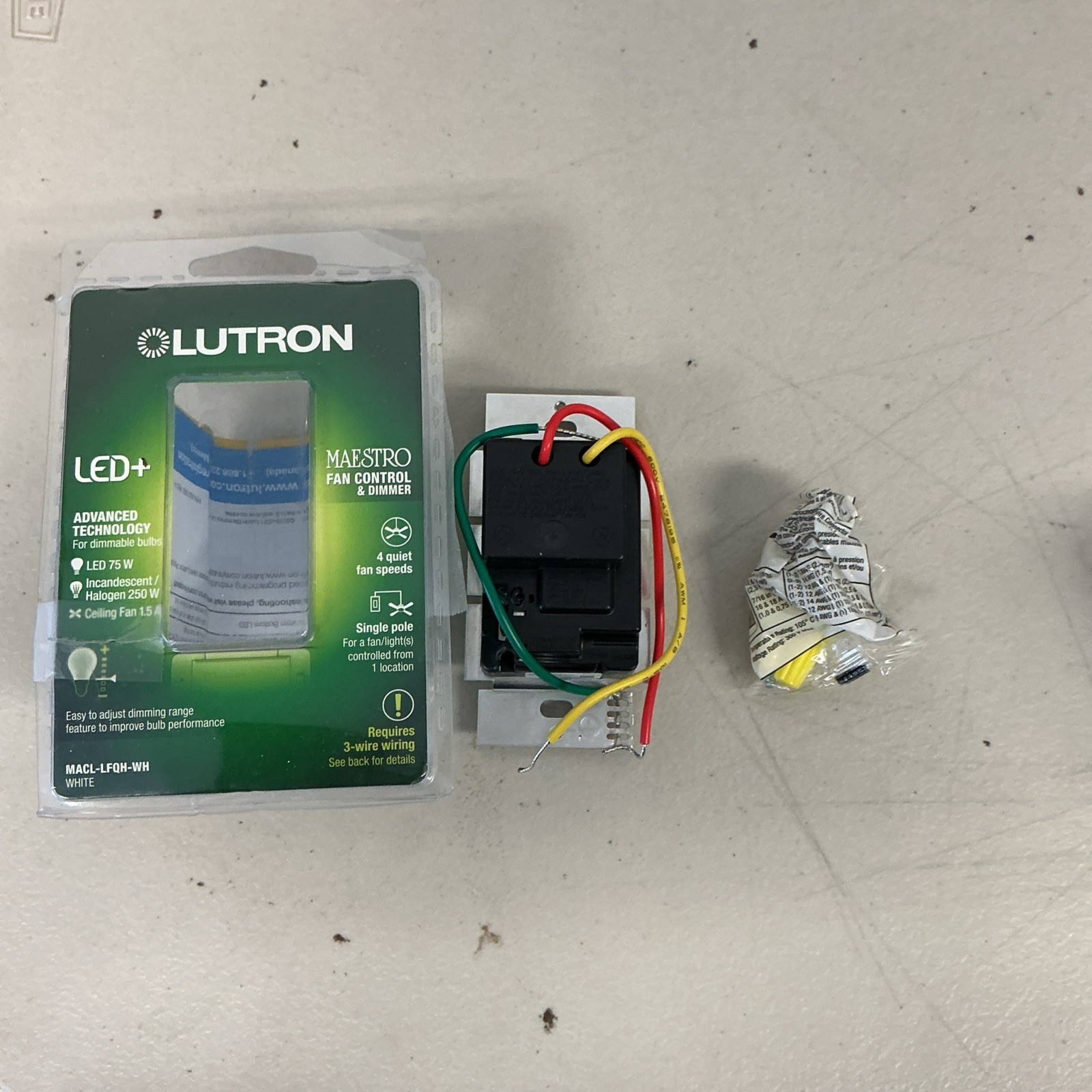 Lutron Maestro Fan Control and Light Dimmer - White #9264 gallery