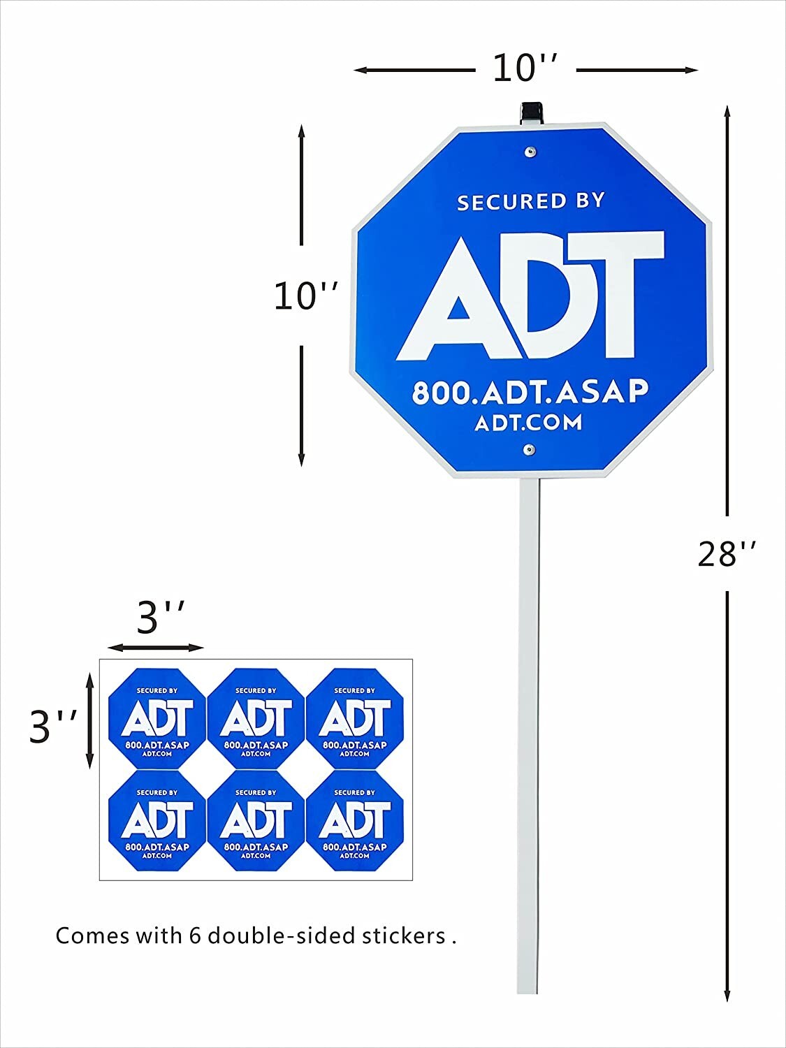 Yard Security Sign Heavy Duty Weather Proof Aluminum Stake 10"x28" gallery