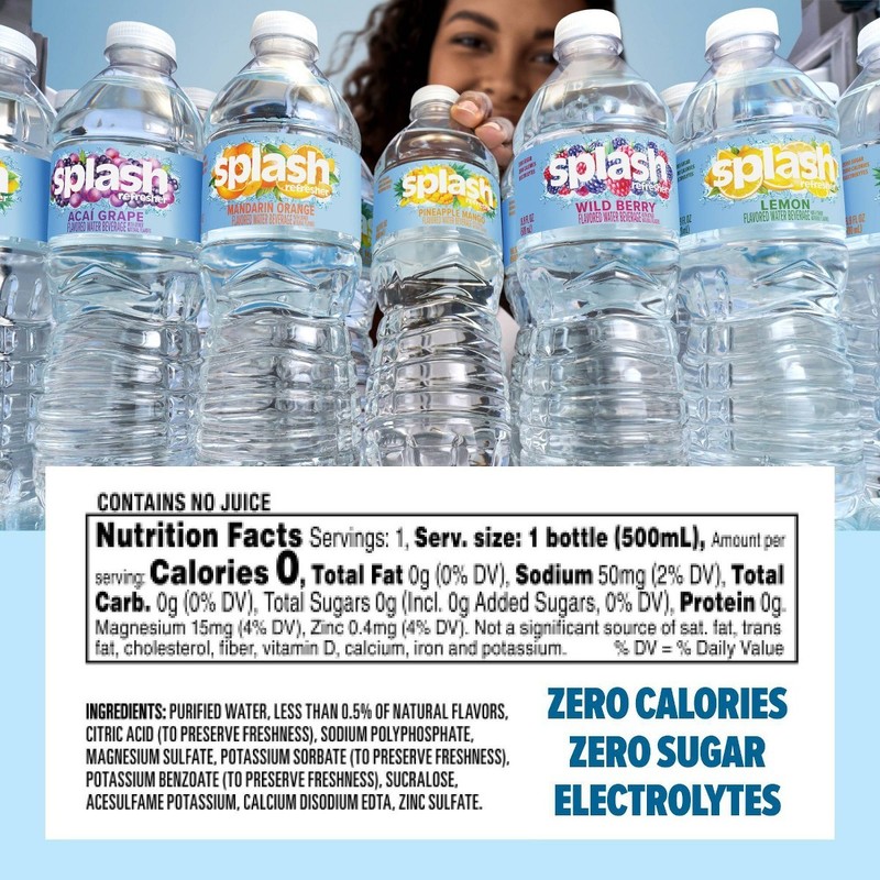 Splash Refresher Acai Grape Flavored Water Beverage - 24 Pack/16.9 Fl Oz gallery