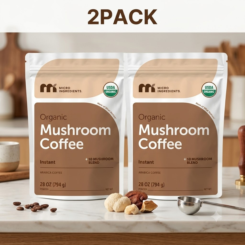 2Pk Micro Ingredients Organic Mushroom Coffee Instant Arabica 10 Blend 56 oz gallery