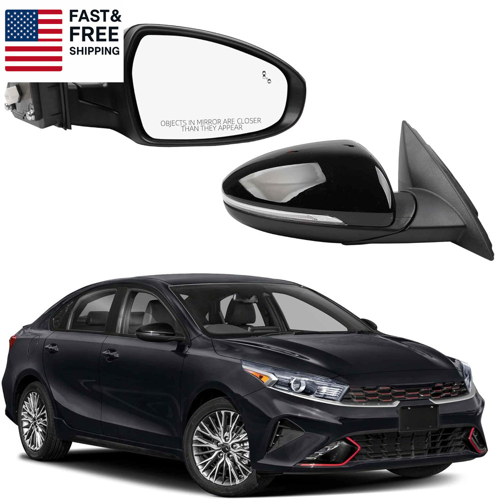 Passenger Side Mirror Compatible with 2019-2024 KIA Forte with Power Glass/Heate