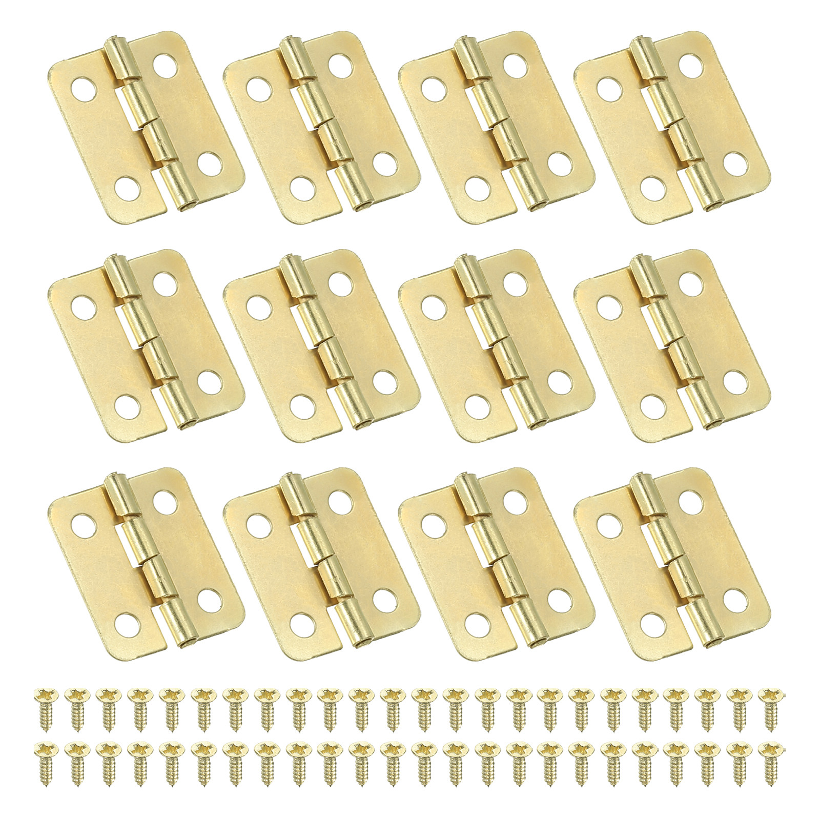 12 Pack Small Butt Hinges 3/4 Inch Mini Jewelry Box Hinge with Screw Gold gallery