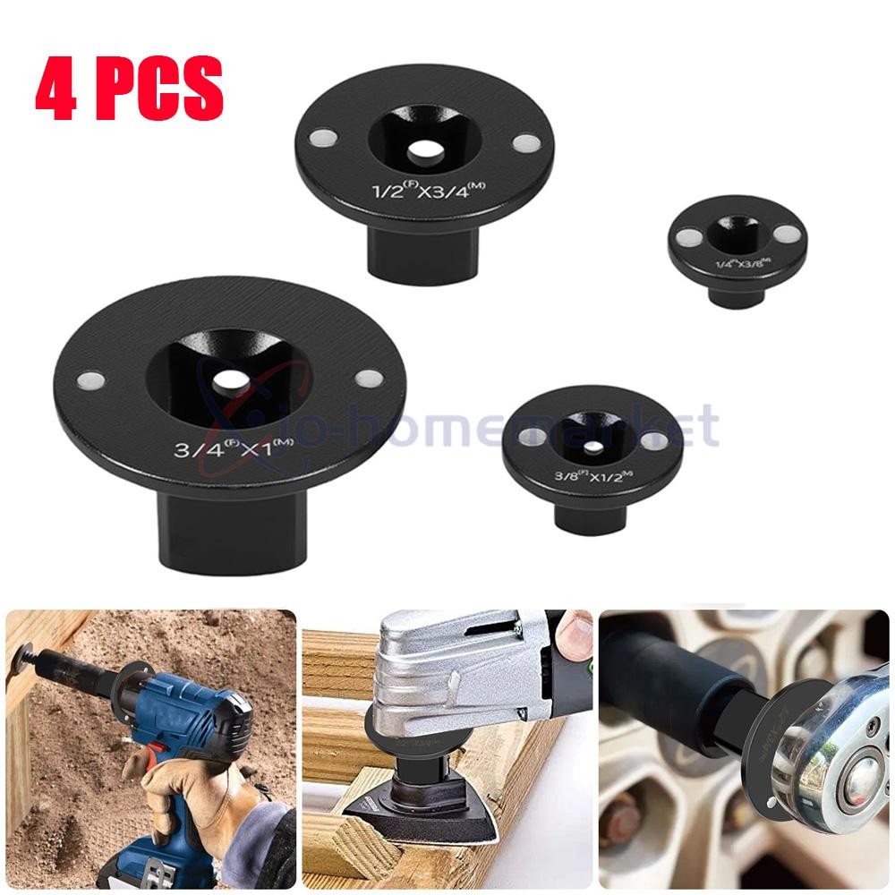 4Pcs Low Profile Impact Socket Adapter Set, Drive Ratchet Adapter Set, Magnetic