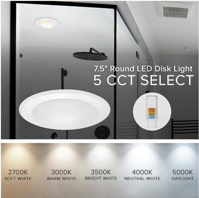 Maxxima LED Flush Mount Ceiling Light Fixture 1200 Lumens 7.5" MCL-713705 gallery