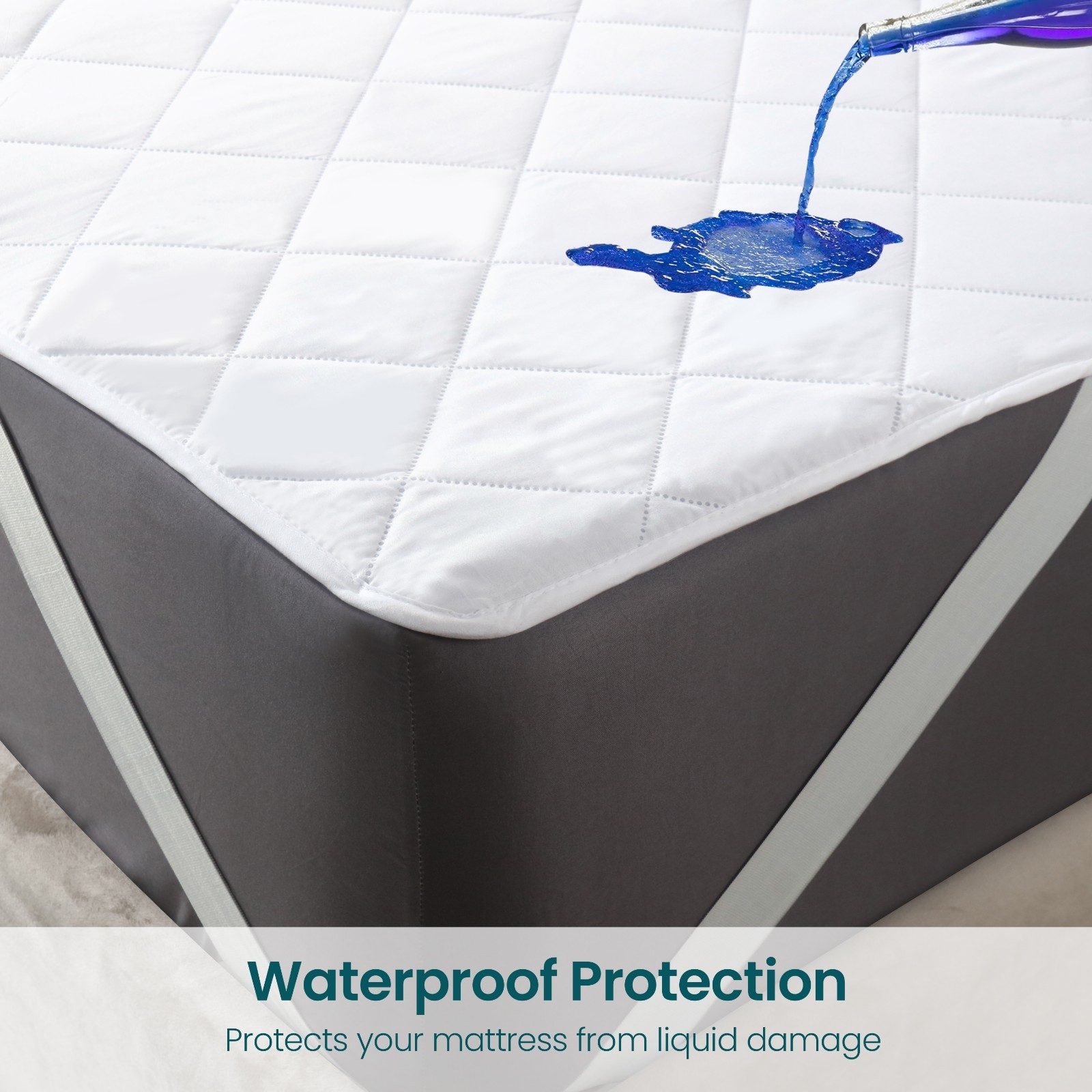 100% Waterproof Mattress Protector Mattress Pad Quilted Mattress Cover With Band gallery