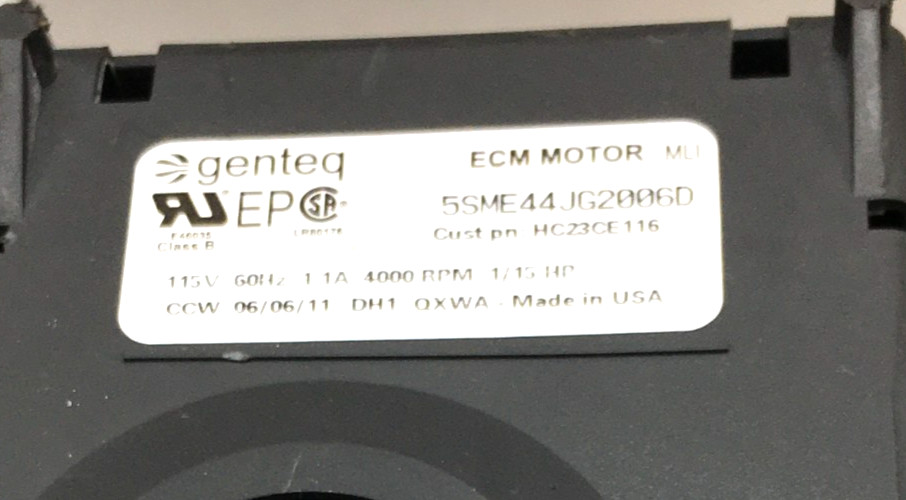 GE 5SME44JG2006D Draft Inducer Blower Motor HC23CE116 115V 1/15HP used ML701 gallery