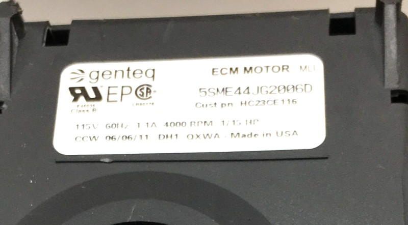 GE 5SME44JG2006D Draft Inducer Blower Motor HC23CE116 115V 1/15HP used ML701 gallery