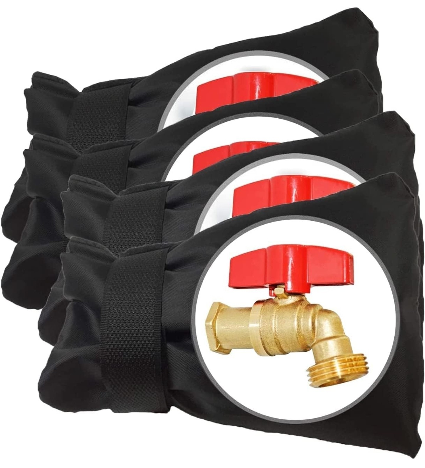 4pc Outdoor Faucet Covers for Winter Freeze Protection, Upgraded, 8.5" H x 6.1" gallery