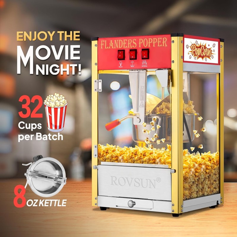 Commercial Popcorn Machine Maker Popper Countertop Style 8-Ounce Kettle 32 Cups gallery