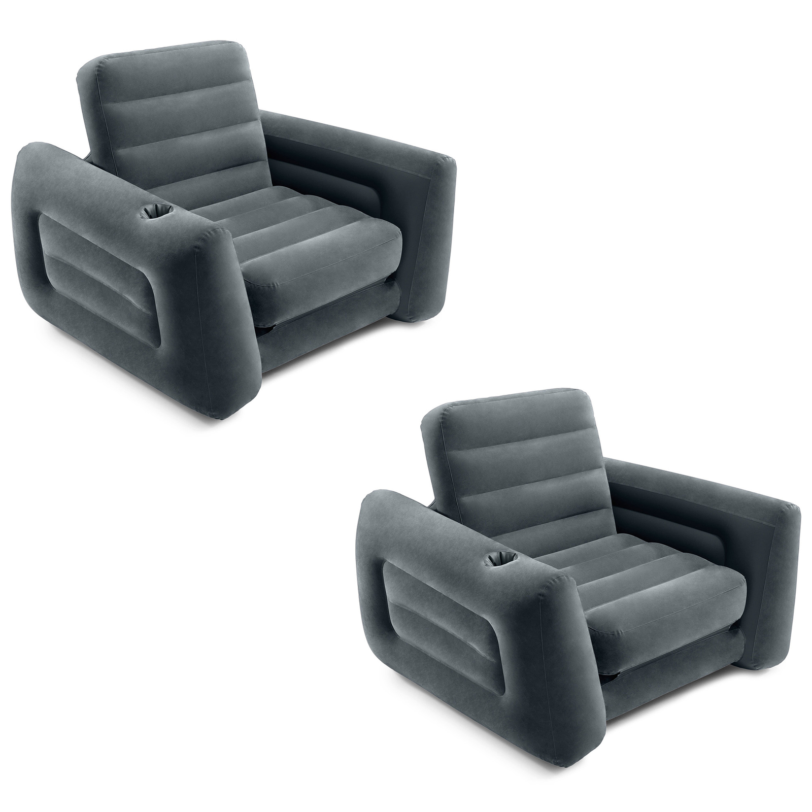 Intex Inflatable Pull Out Sofa Chair Sleeper/Twin Sized Air Mattress (2 Pack) gallery