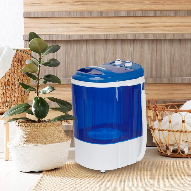 Compact Portable Washing Machine 9lbs Semi-Automatic Washer w/ Inlet Hose, BLUE gallery