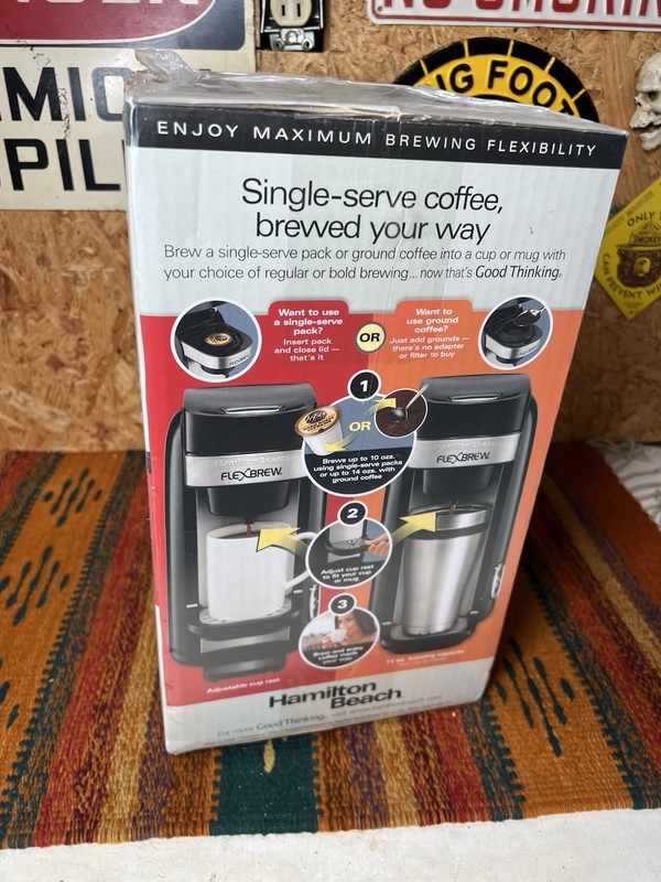 NEW Hamilton Beach FlexBrew Single Serve Coffee Maker Black/Silver Model 49997R gallery