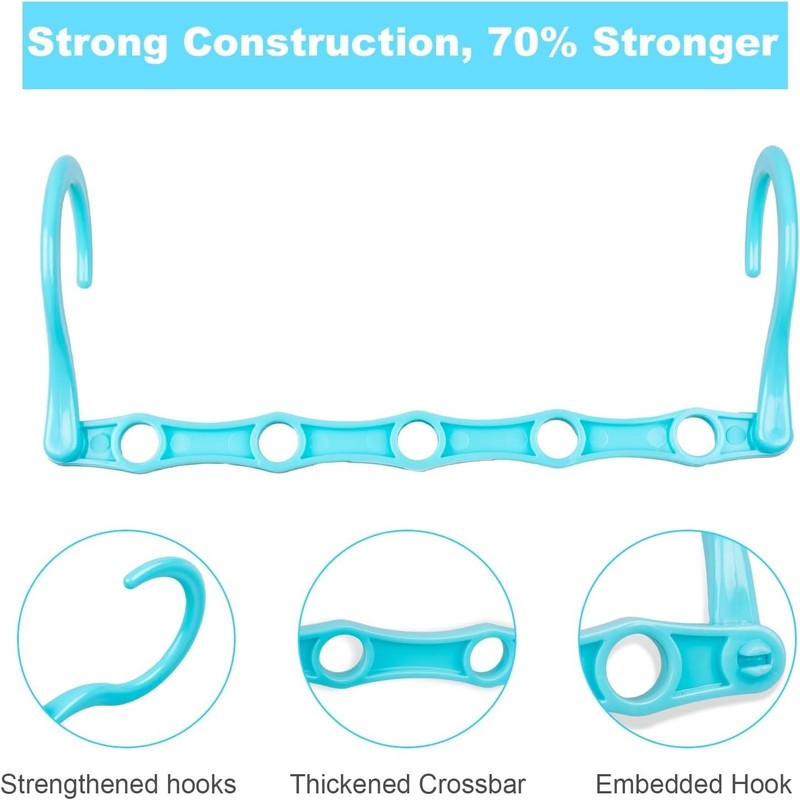 Space Saving Hangers 10PCS Magic Hangers 5 Holes Sturdy Plastic Clothes Close... gallery