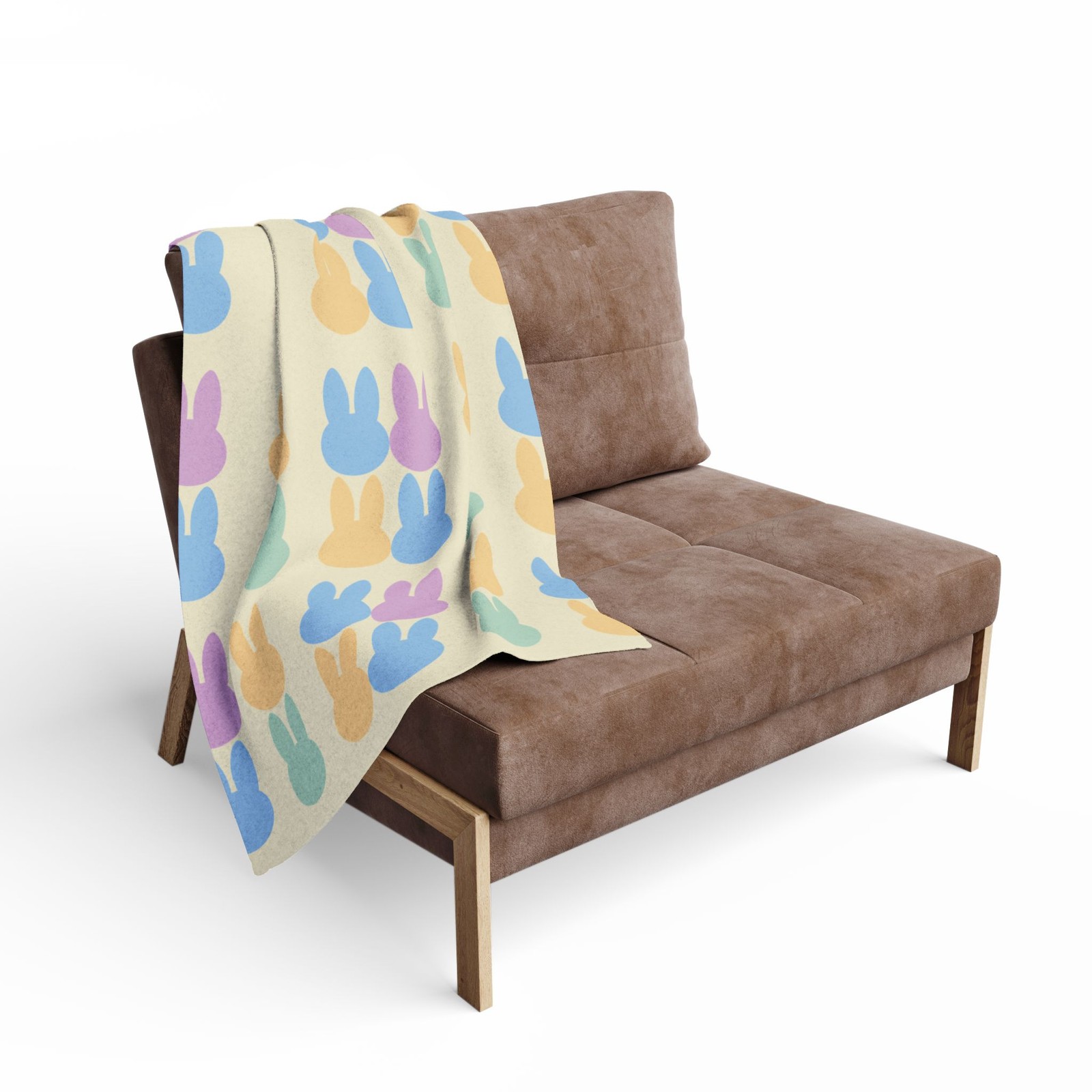 Pastel Bunny Pattern Arctic Fleece Blanket | Easter Spring Throw gallery
