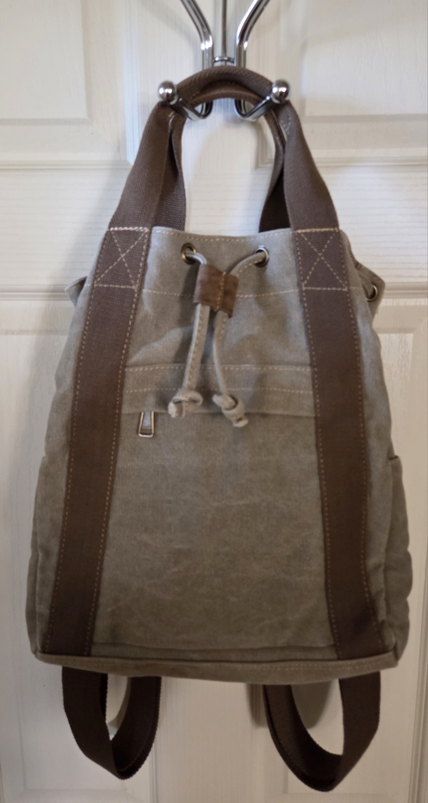 Backpack Cargoit Classic Canvas Messenger Bag Multiple Pockets Brown Unisex