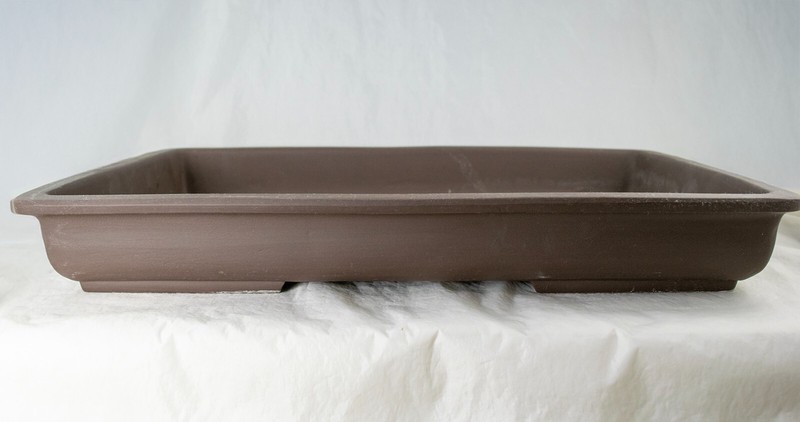 Japanese Yokkaichi Rectangular Unglazed Slim Forest & Raft Bonsai Pot 17"/ 18.5" gallery